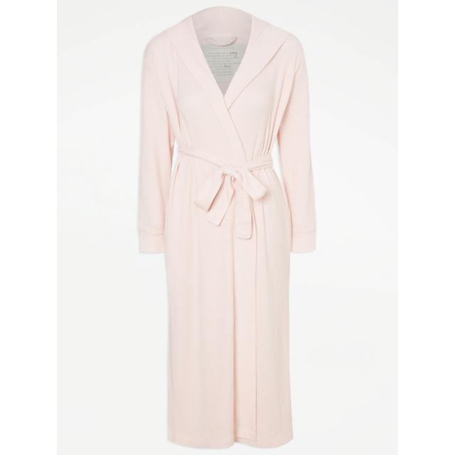 Women's Pink Pink Waffle Brushed Snit Dressing Gown Size - M on Productcaster.