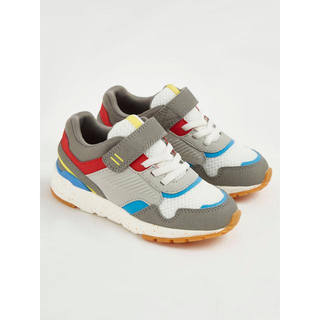 Kids' Splatter Sole Colour Block Trainers - Grey on Productcaster.