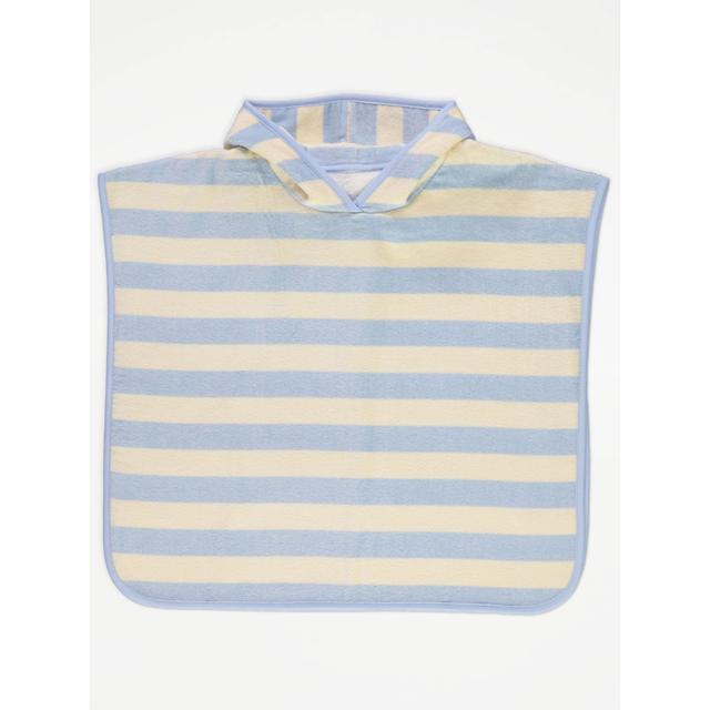 Kids' Light Blue Striped Poncho Towel on Productcaster.