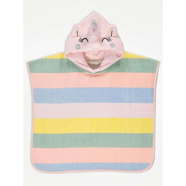 Kids' Rainbow Striped Unicorn Hooded Towel - Multi on Productcaster.