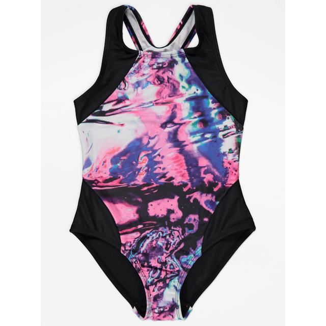 Kids' Printed Colour Block Swimsuit - Multi on Productcaster.