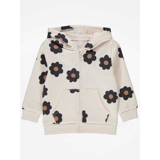 Kids' Cream Floral Zip Up Hoodie on Productcaster.