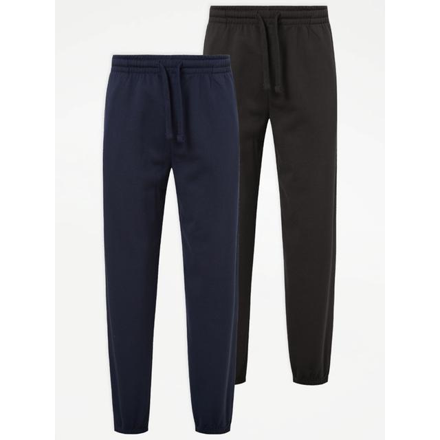 Men's Plain Joggers 2 Pack - Size S - Navy on Productcaster.