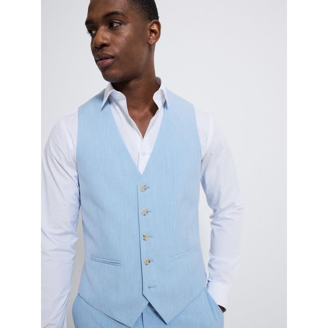 Men's Light Blue Suit Waistcoat - Size 42R - Light Blue on Productcaster.