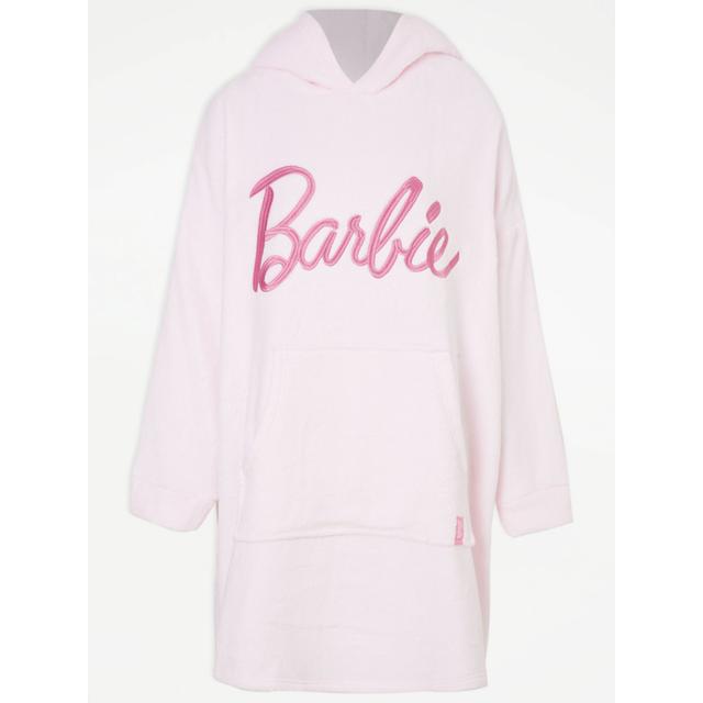 Women's Pink Barbie Pink Fleece Snuggle Hoodie Size - L on Productcaster.