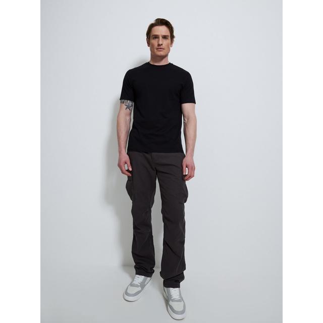 Men's Charcoal Cargo Trousers - Size 36L - Charcoal on Productcaster.