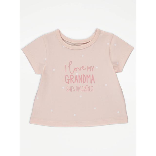 Baby Girls' Pink I Love Grandma Dot T-Shirt on Productcaster.