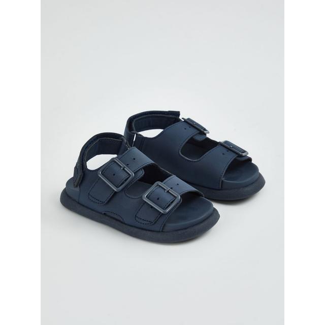 Kids' Navy Double Buckle Footbed Sandals on Productcaster.