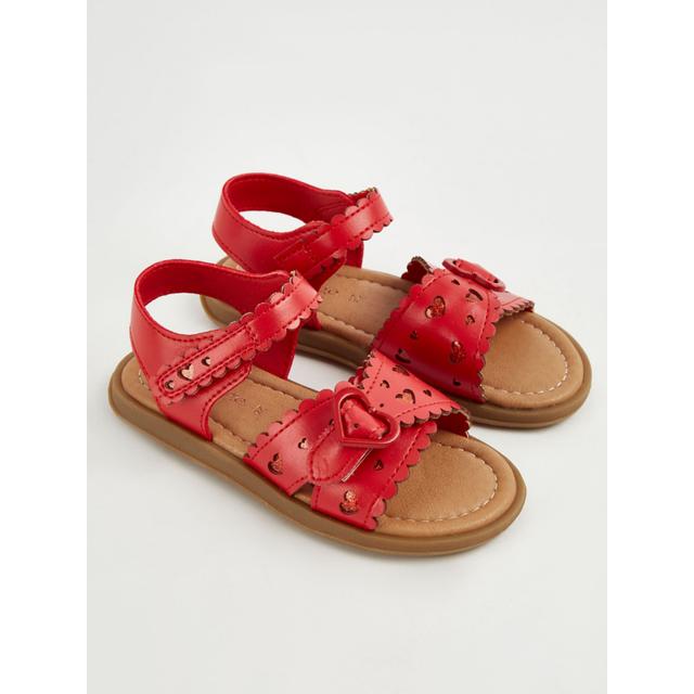 Kids' Red Scalloped Heart Sandals on Productcaster.