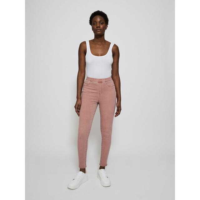 Women's Pink Erin High Waisted Jeggings - 67% Cotton 28% Polyester 3% Viscose 2% Elastane on Productcaster.