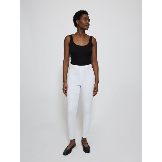 Women's White Erin High Waisted Jeggings - 67% Cotton 28% Polyester 3% Viscose 2% Elastane on Productcaster.