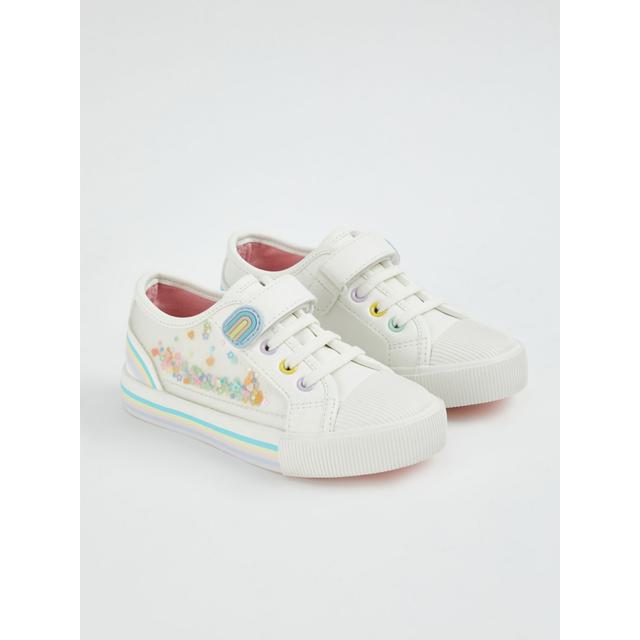 Kids' White Shaker Confetti Rainbow Cupsole Trainers on Productcaster.