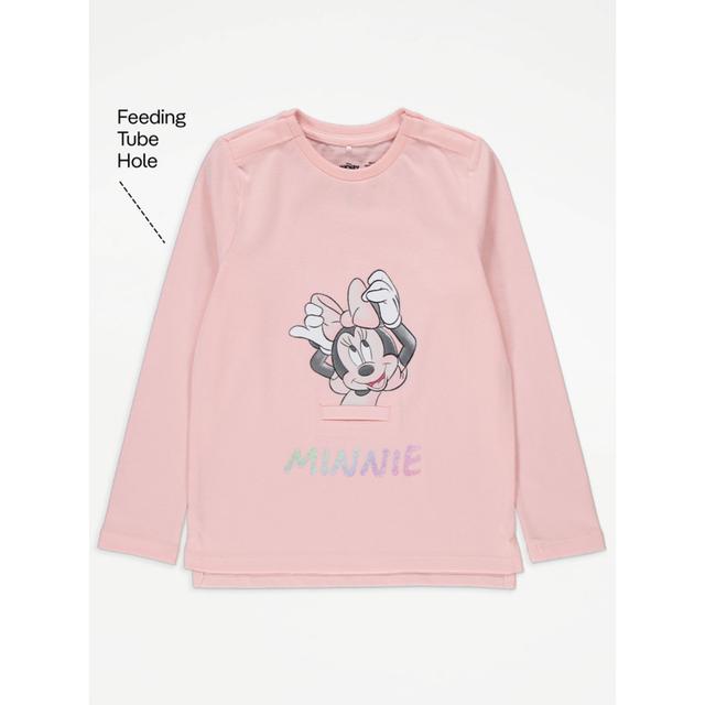 Girl's Pink Easy On Adaptive Disney Minnie Mouse Long Sleeve Top Size - 1.5-2 Yrs on Productcaster.