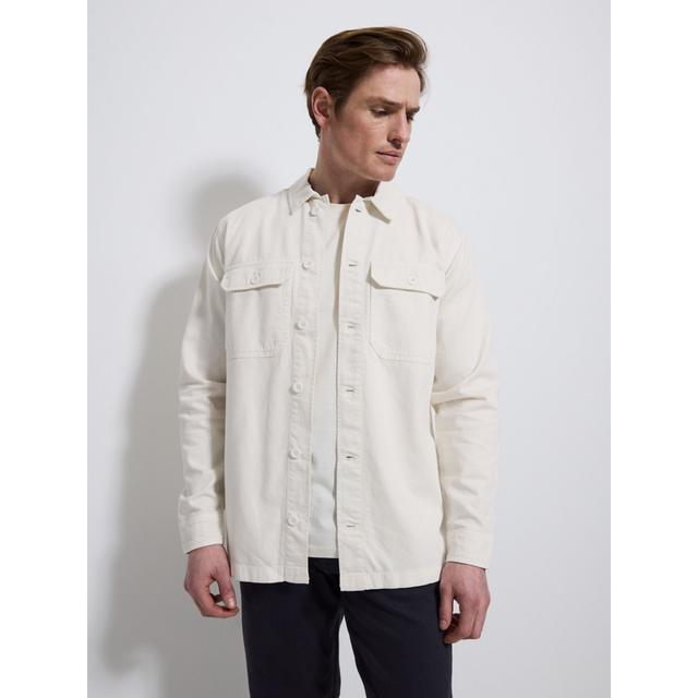 Men's Cream Overshirt - Size Xl - Nude on Productcaster.