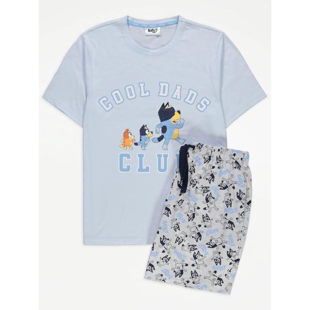 Men's Bluey Cool Dads Club Short Pyjamas - Size S - Blue on Productcaster.