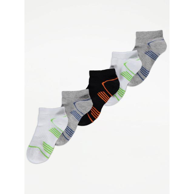 Kids' Striped Sole Arch Support Trainer Liner Socks 5 Pack - Multi on Productcaster.