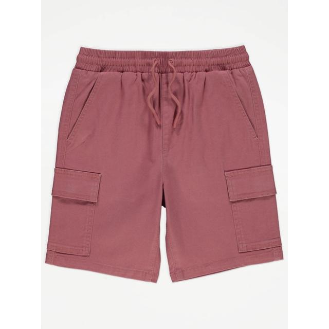 Kids' Rust Drawstring Cargo Shorts - Burgundy on Productcaster.