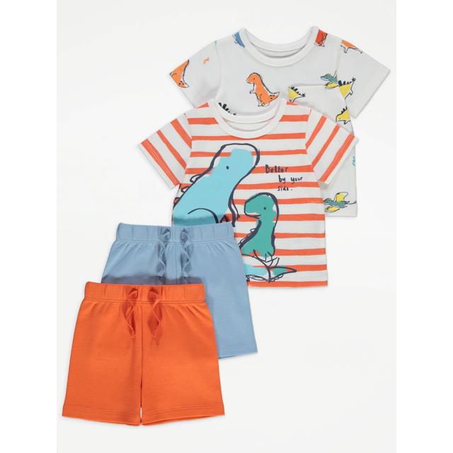 Baby Boys' Dinosaur T-Shirt and Shorts Outfit 2 Pack - Multi on Productcaster.