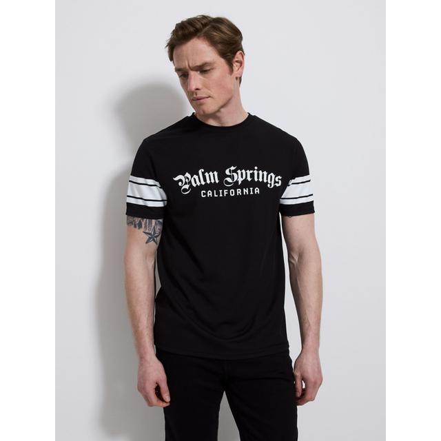 Men's Black Palm Springs Short Sleeve T-Shirt - Size Xxxl - Black on Productcaster.