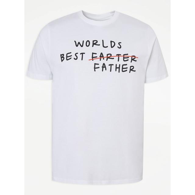 Men's White World's Best Father T-Shirt - Size M - White on Productcaster.