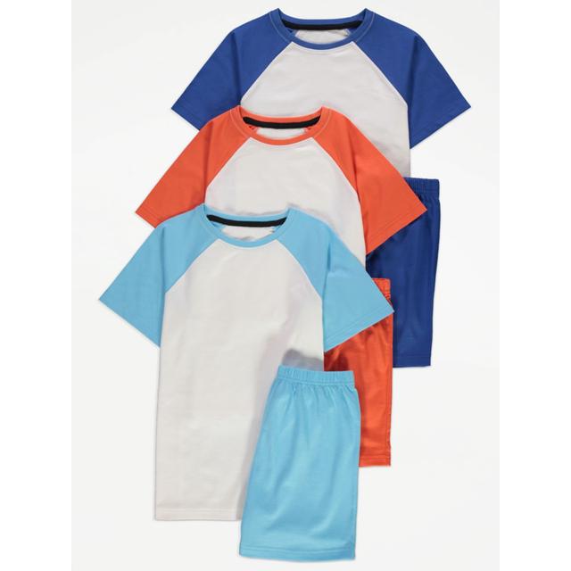 Kids' Bright Raglan Short Pyjamas 3 Pack - Blue on Productcaster.