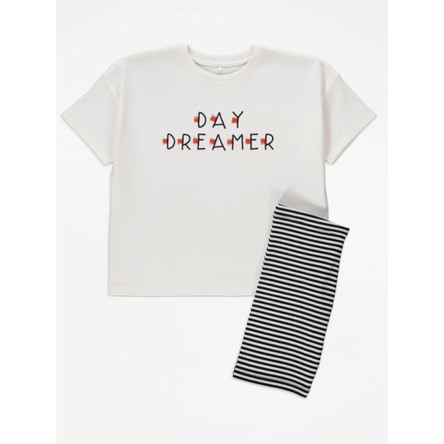 Kids' White Day Dreamer Striped Short Pyjamas on Productcaster.