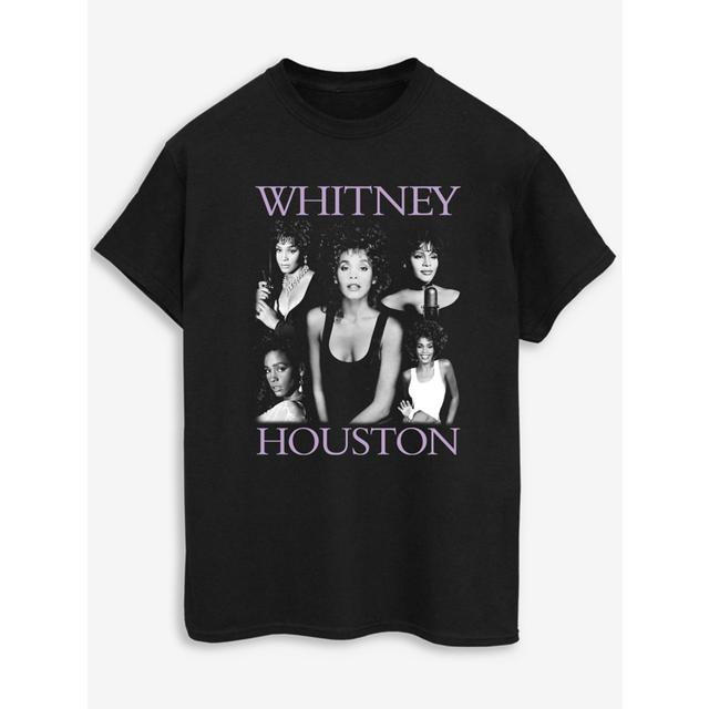 Women's NW2 Whitney Houston Multiple Adult Black Printed T-Shirt - 100% Cotton on Productcaster.