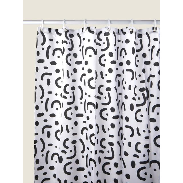 Black & White Sahara Abstract Shower Curtain on Productcaster.