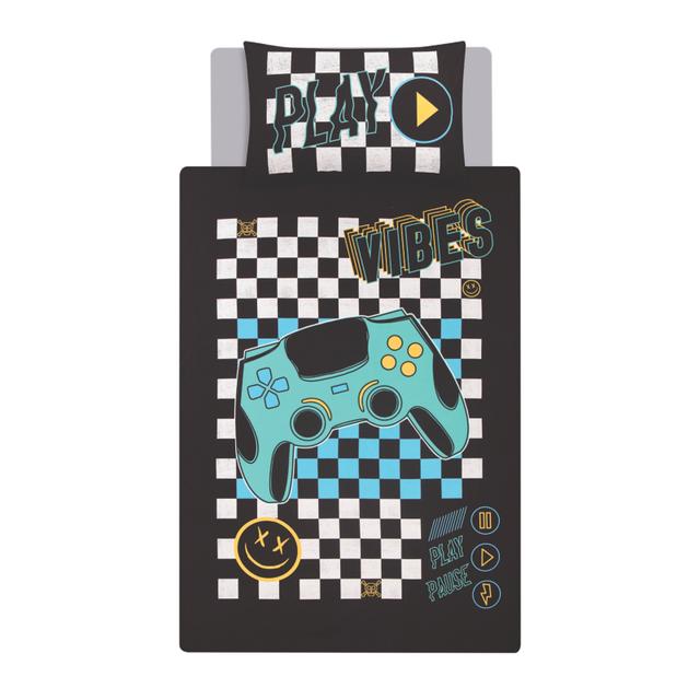 Black & White Gaming Checkerboard Single Duvet Set on Productcaster.