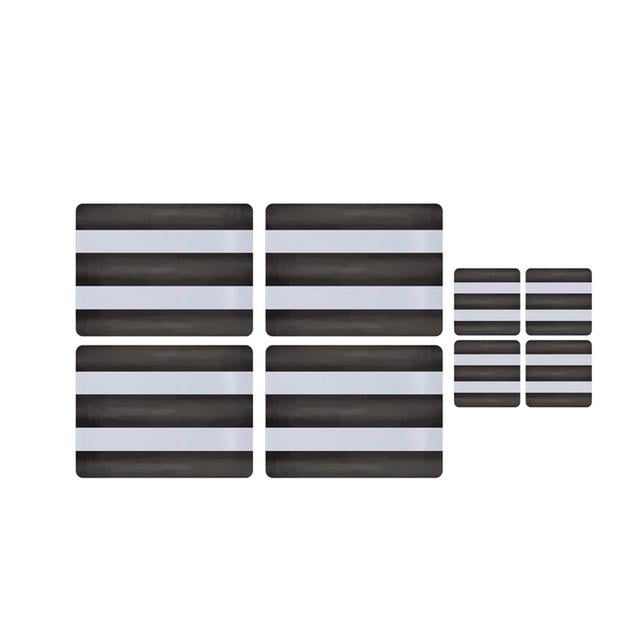 Black & White Stripe Placemat & Coaster Set on Productcaster.