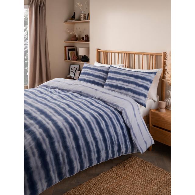 Navy & White Ombre Bohemian Reversible Duvet Set on Productcaster.