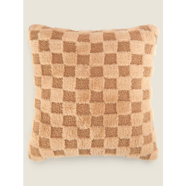 Natural Borg Checkerboard Cushion on Productcaster.