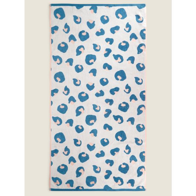 Blue Leopard Print Cotton Beach Towel on Productcaster.