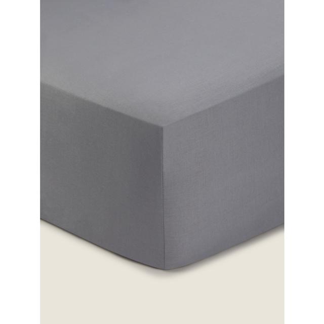 Grey Plain Polycotton Fitted Sheet on Productcaster.