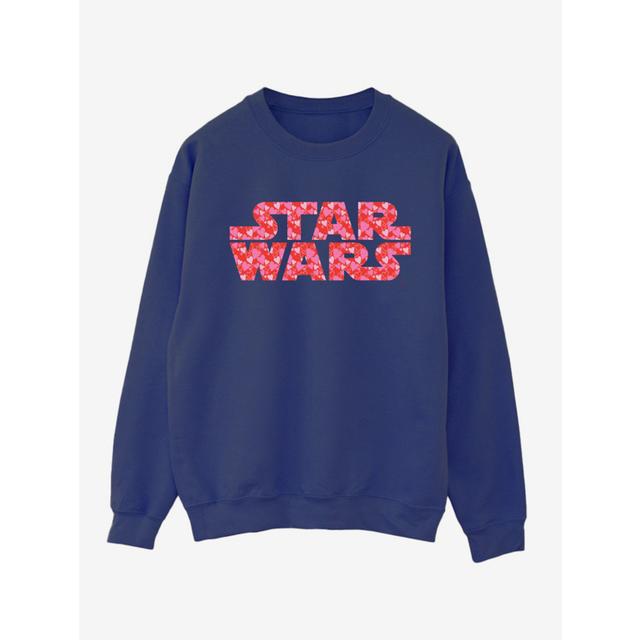 Women's NW2 Star Wars Heart Logo Adult Navy Printed Sweatshirt - 50% Cotton 50% Polyester on Productcaster.