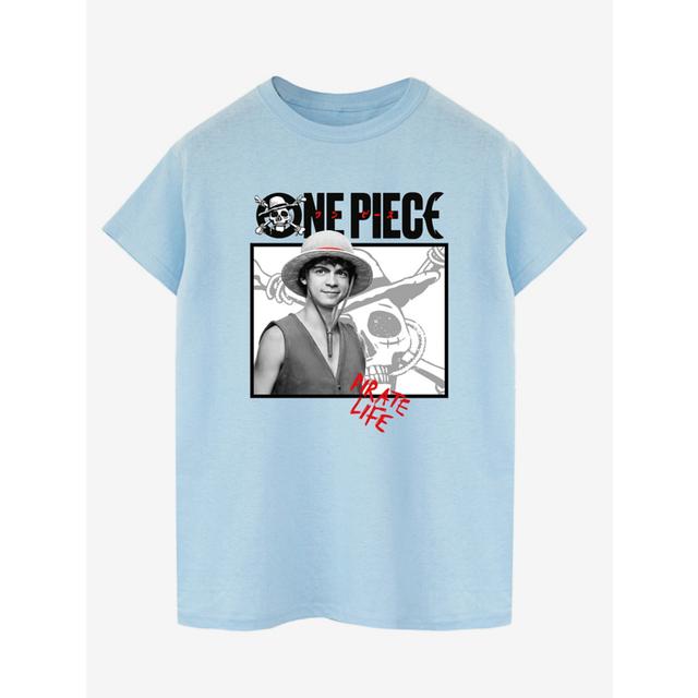 Men's NW2 One Piece Pirate Life Light Blue T-Shirt - Size M - Blue on Productcaster.