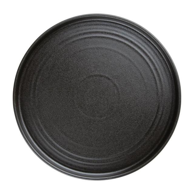 Olympia Cavolo FD910 Flat Round Plates Textured Black 270mm (Pack of 4) on Productcaster.