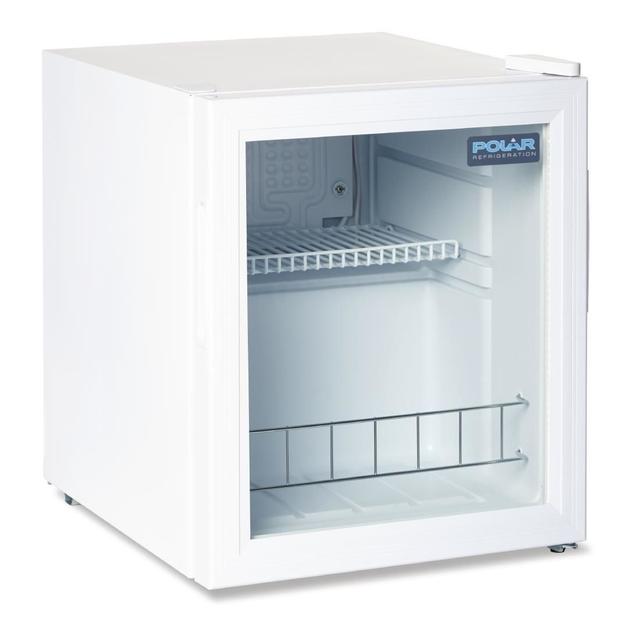 Polar C-Series DM071 46 Ltr Countertop Single Glass Door White Display Fridge on Productcaster.