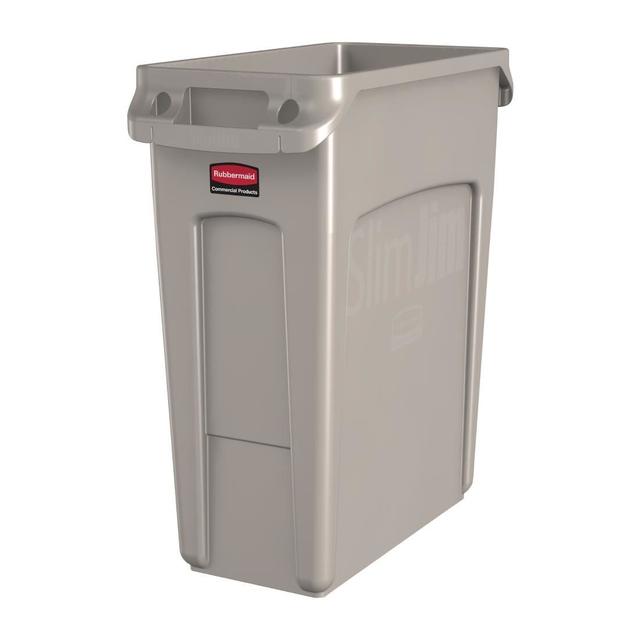 Rubbermaid DY112 Slim Jim Container With Venting Channels Beige 60Ltr on Productcaster.