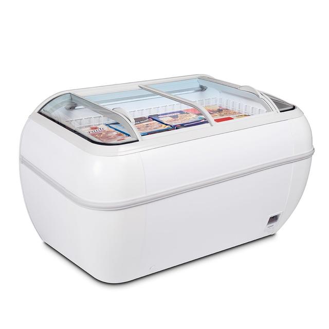 Arcaboa DUPLA2.2DEHC 425 Ltr White Island Display Chest Freezer With Glass Lid on Productcaster.