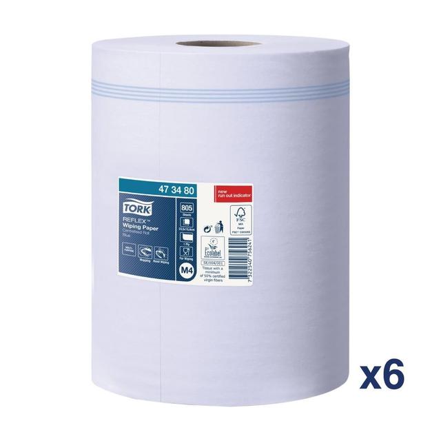 Tork Reflex FA703 Centrefeed Wiper Dispenser Paper 1-Ply 269.7m (Pack of 6) on Productcaster.