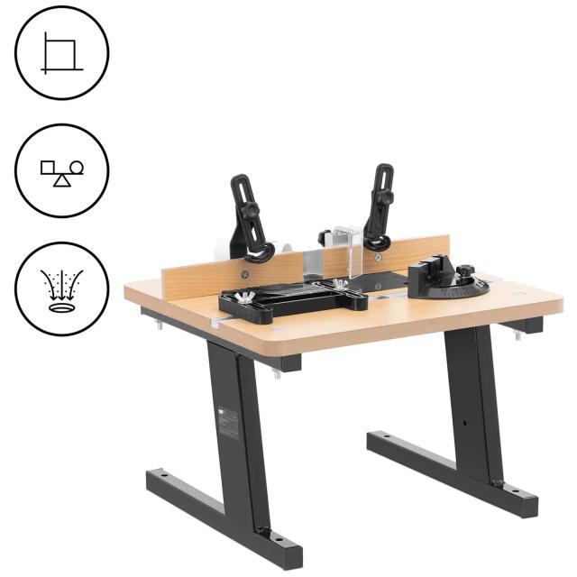 Table pour défonceuse - 430 x 400 mm - avec système de guidage, dispositif de pression et raccord pour aspiration | MSW on Productcaster.