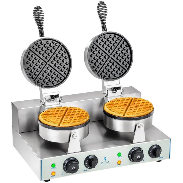 Vaflovač 2 x 1.300 wattů -kulatý - Vaflovače Royal Catering on Productcaster.