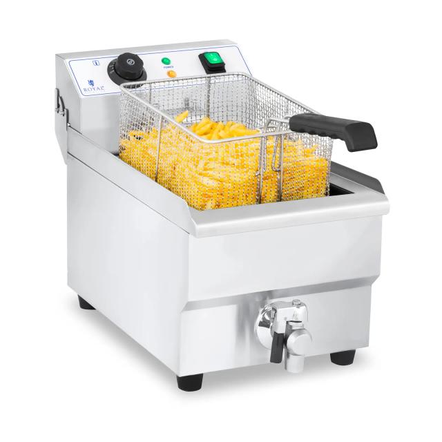 Elektrická fritéza 10 litrů s vypouštěcím kohoutem - Elektrické fritézy Royal Catering on Productcaster.