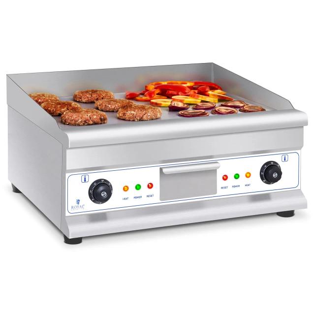 Dvojitá elektrická grilovací deska 60 cm hladká 2 × 3 200 W - Elektrické grilovací desky Royal Catering on Productcaster.