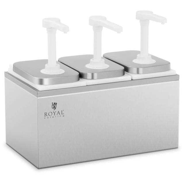 Dispensador de Molhos com Válvula - Triplo - 3 x 2 l | Royal Catering on Productcaster.