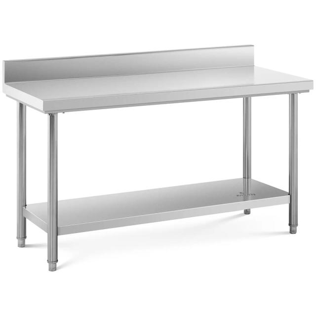 Edelstahltisch 150 x 60 cm Aufkantung 159 kg Tragkraft - Gastro Arbeitstisch Royal Catering on Productcaster.