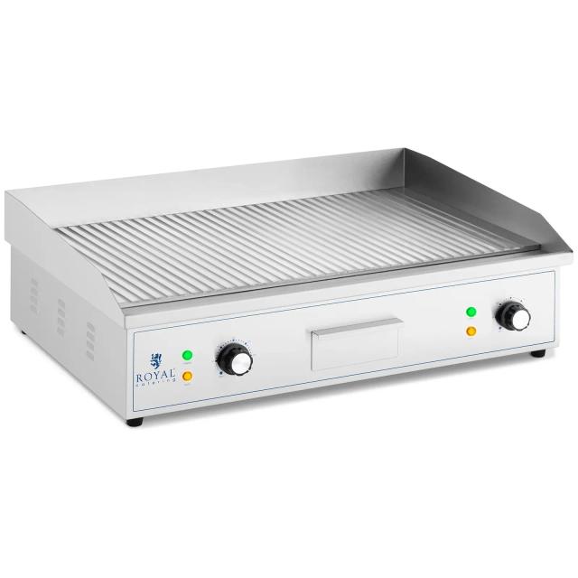 Doppel Elektro Grillplatte - 700 x 400 mm - Royal Catering - gerillt - 4400 W on Productcaster.