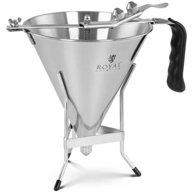 Diszítő tölcsér - 1,8 L - rozsdamentes acél - 3 töltőcsúcs - ergonomikus fogantyú | Royal Catering on Productcaster.