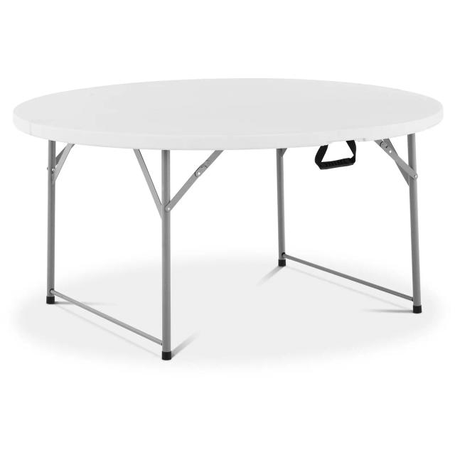 Mesa plegable redonda - Ø 1.500 x 740 mm - Royal Catering - 150 kg - interior/exterior - Blanco on Productcaster.